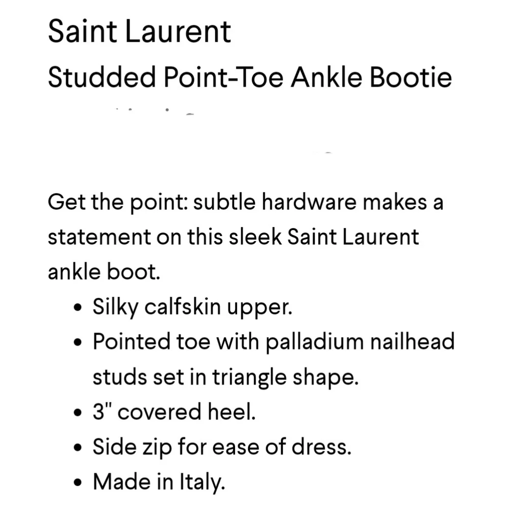 Saint Laurent Paris Palladio Black With Studs Leather Ankle Boots